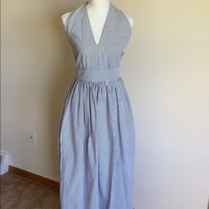 Harvey Faircloth | Blue seersucker dress small